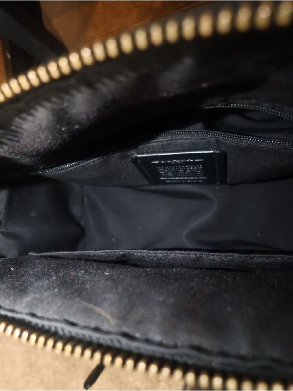 COACH Rowen Brown Signature Satchel with moon prints and Black Trim - Picture 8 of 14